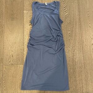 PinkBlush Blue Sleeveless Ruched Fitted Maternity Dress